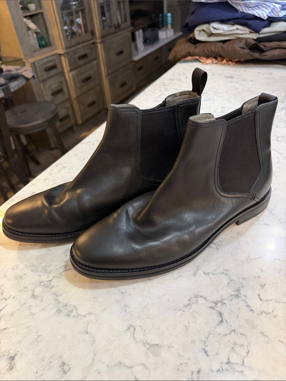 Sperry Men's Black Leather Chukka Pull-On Boots